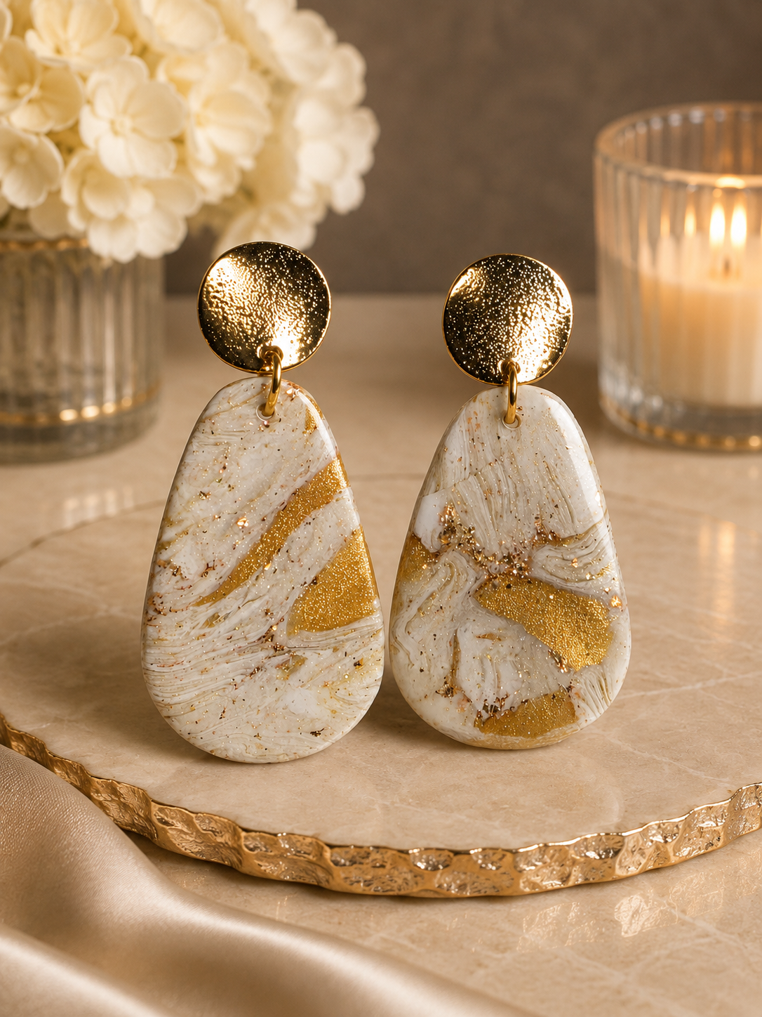 Golden Earth Statement Earrings #2