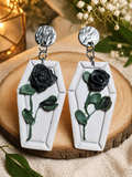Rose Coffin Earrings
