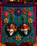 Día de los Muertos Floral Skull Earrings