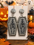 Crowned in the Crypt Skeleton Earrings