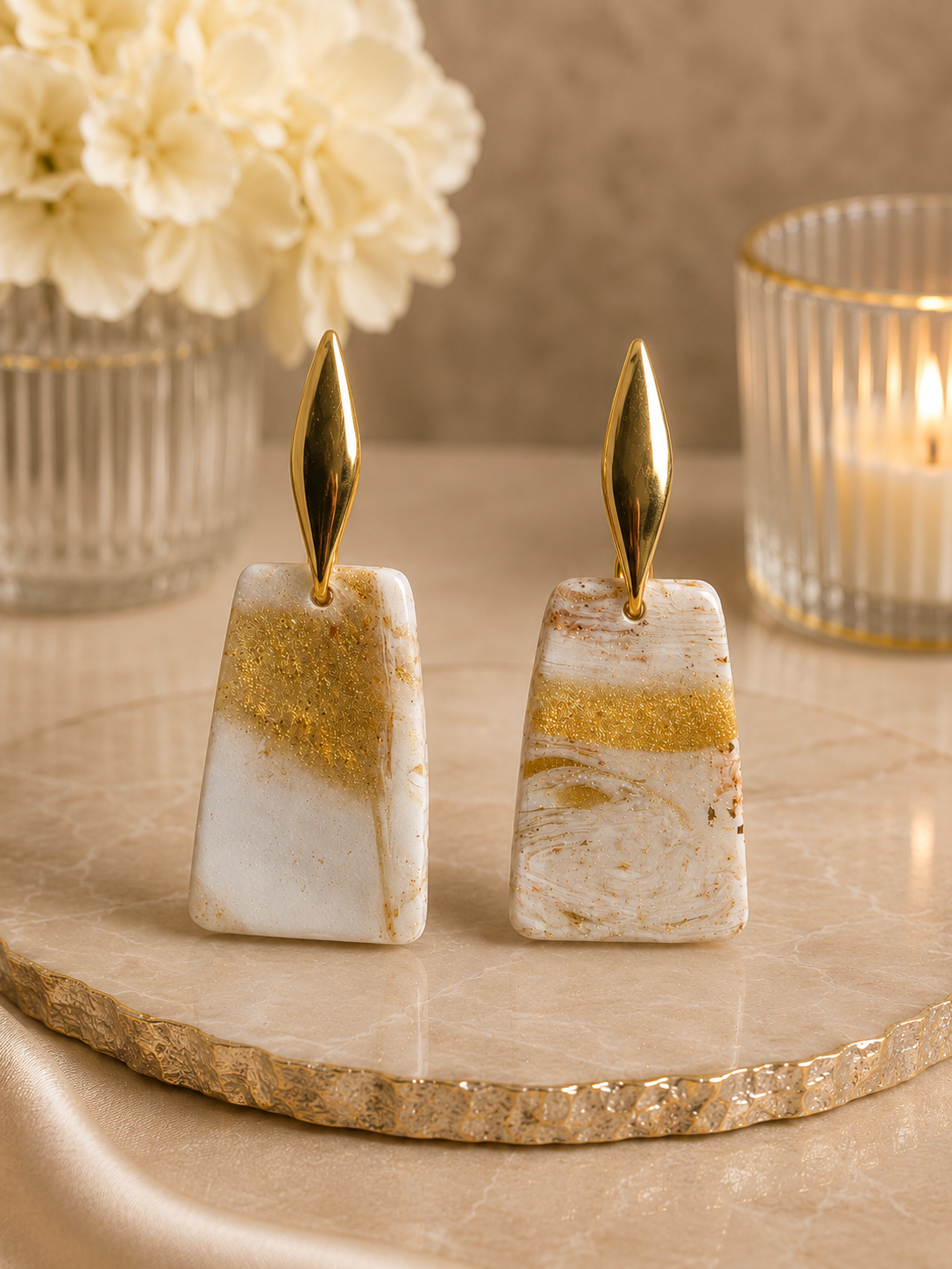 Golden Earth Statement Earrings #1