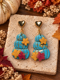Turquoise Harvest Pumpkin Earrings